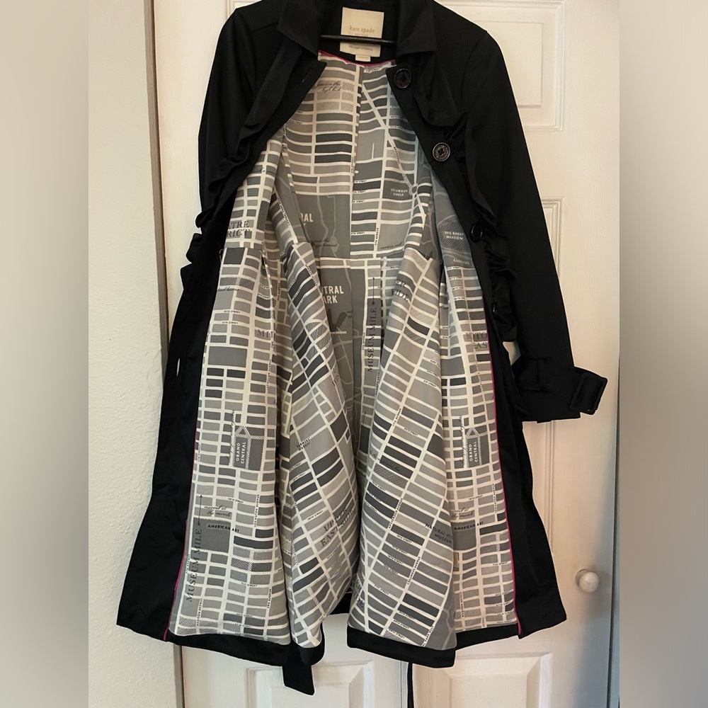 Kate Spade Ruffle Trench Coat - Picture 3 of 5